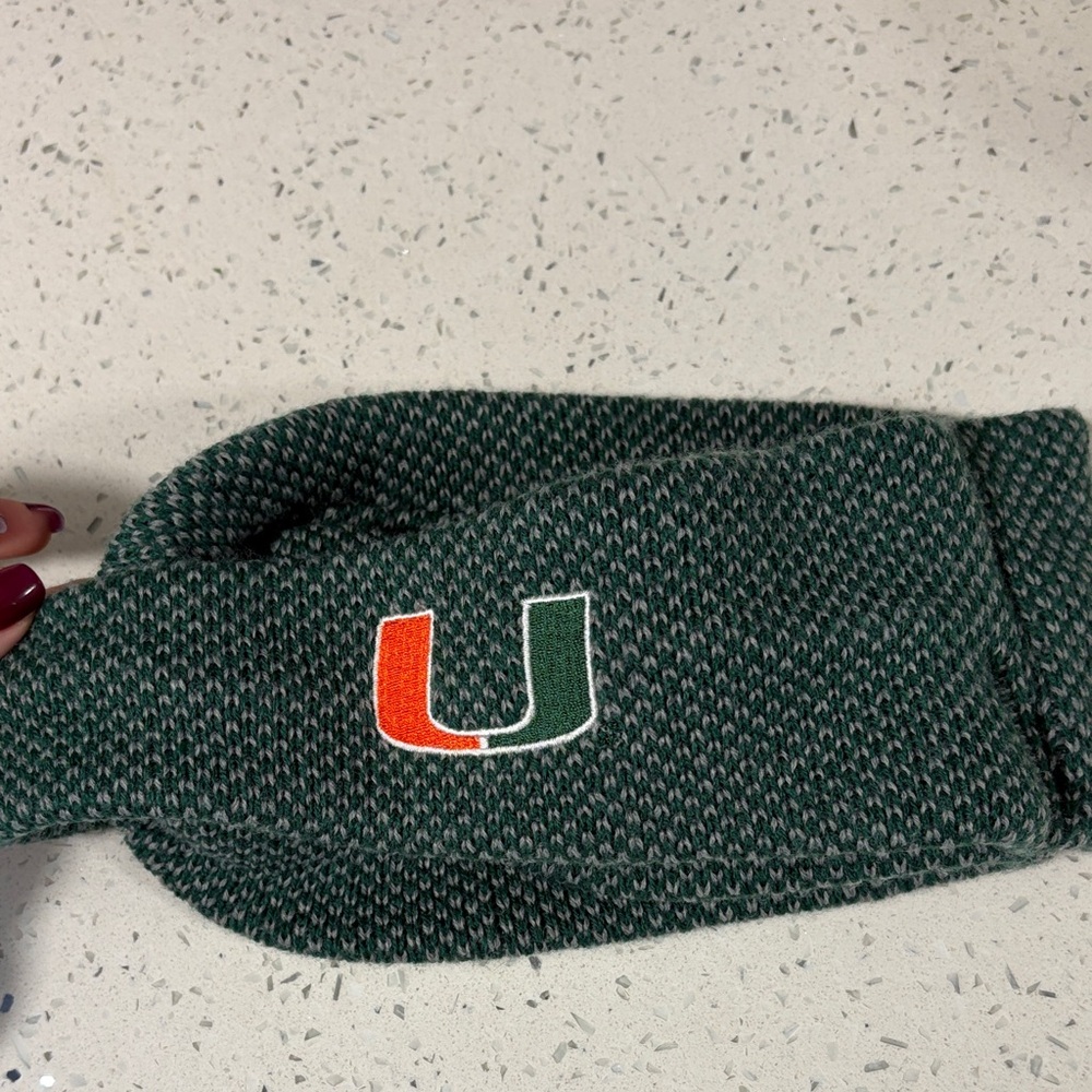 Miami Hurricanes UM Adidas Forest Green Knit Headband